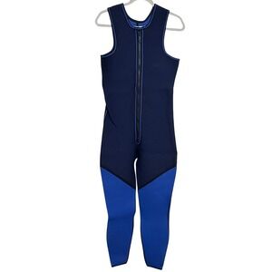REI Blue Neoprene Full Body Wetsuit Sleeveless Front Zip Large Made in USA